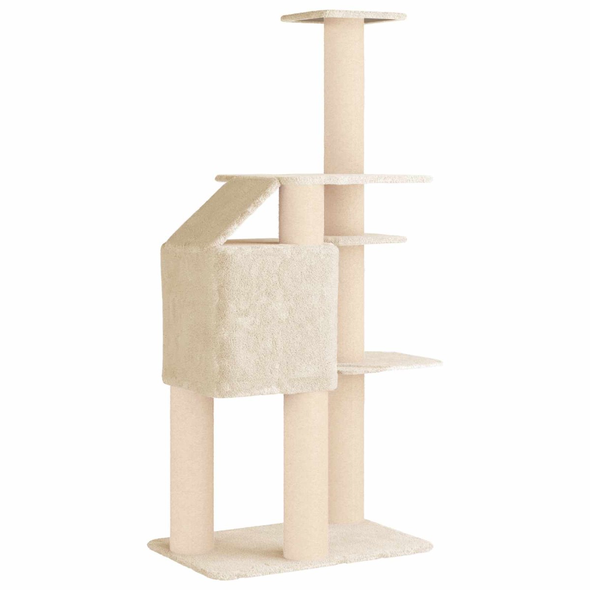 vidaXL Δέντρο γάτας με στύλους ξύρας Κρεμ 183 cm