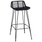 vidaXL Μπαρ σκαμπό 2 pcs Μαύρο 44 x 46 x 91 εκ. Ράτταν και Χάλυβας