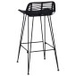 vidaXL Μπαρ σκαμπό 2 pcs Μαύρο 44 x 46 x 91 εκ. Ράτταν και Χάλυβας