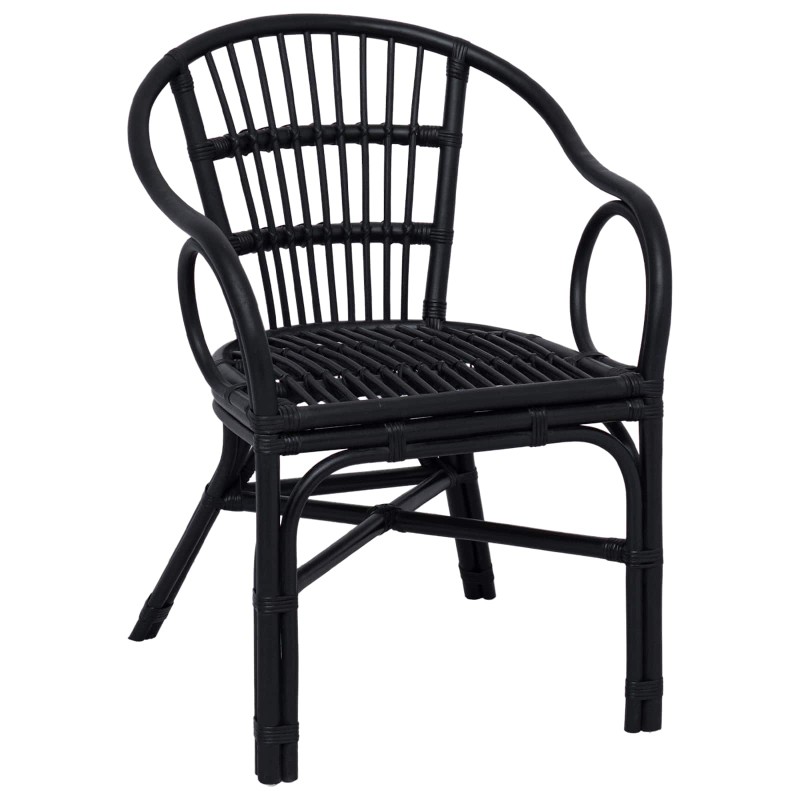 vidaXL Στοιβαζόμενη Καρέκλα Μαύρο 58 x 60 x 81 cm Ρατάν
