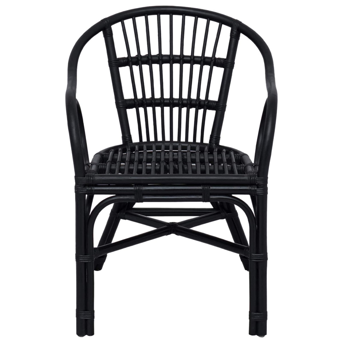 vidaXL Στοιβαζόμενη Καρέκλα Μαύρο 58 x 60 x 81 cm Ρατάν