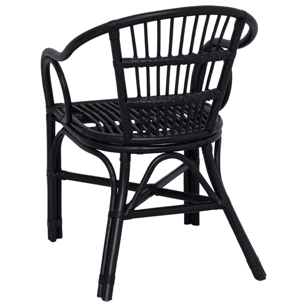 vidaXL Στοιβαζόμενη Καρέκλα Μαύρο 58 x 60 x 81 cm Ρατάν