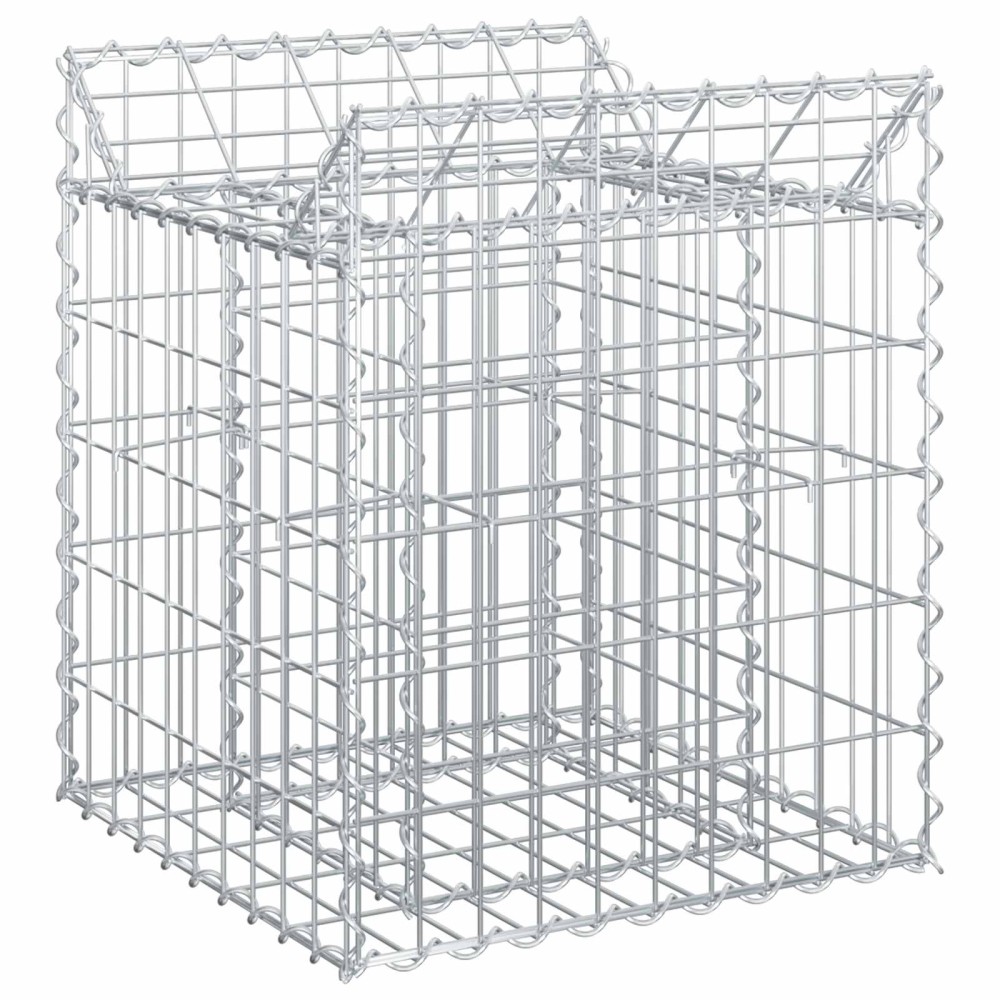 vidaXL Ανασηκωμένο κρεβάτι gabion 50 x 50 x 60 cm Ασημί