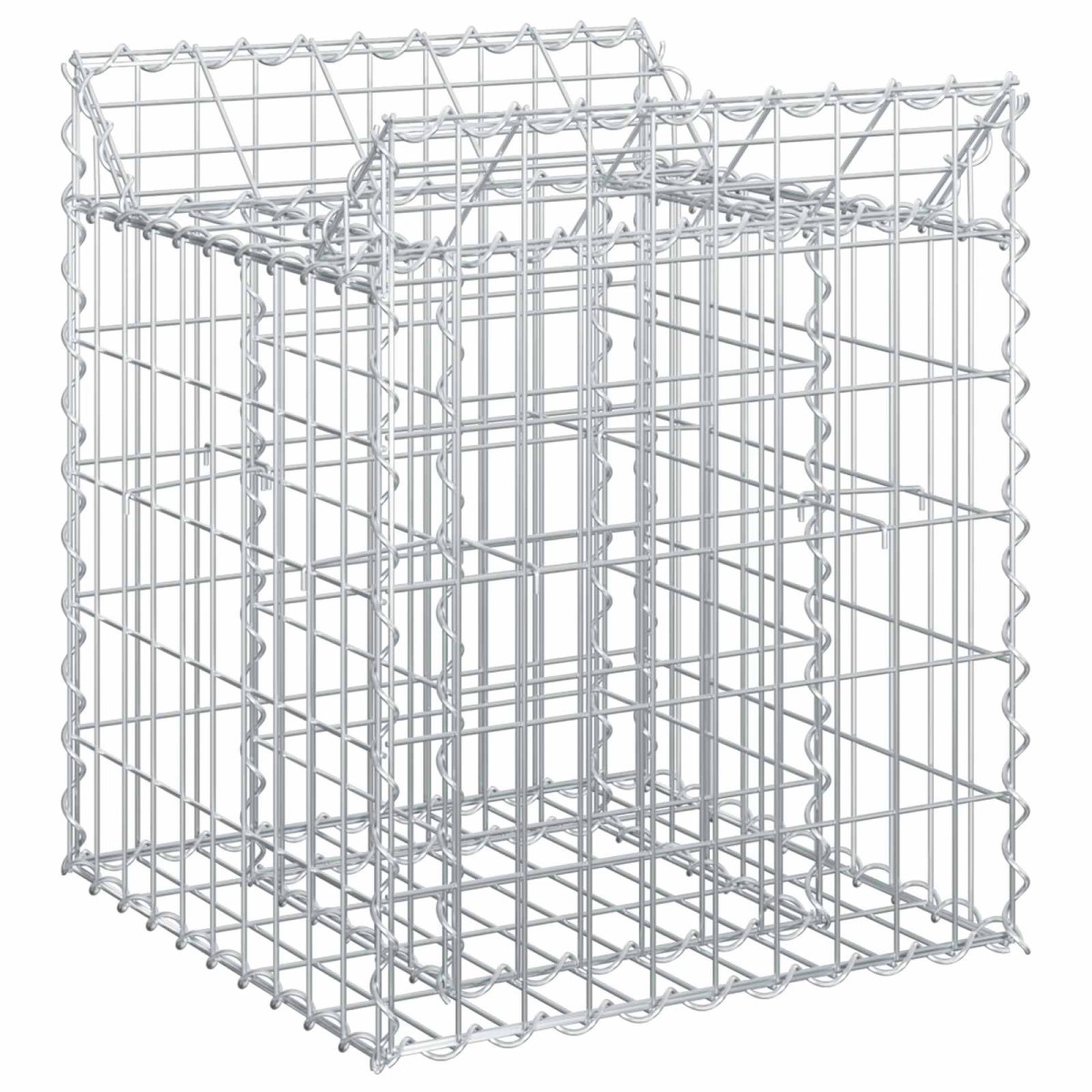 vidaXL Ανασηκωμένο κρεβάτι gabion 50 x 50 x 60 cm Ασημί