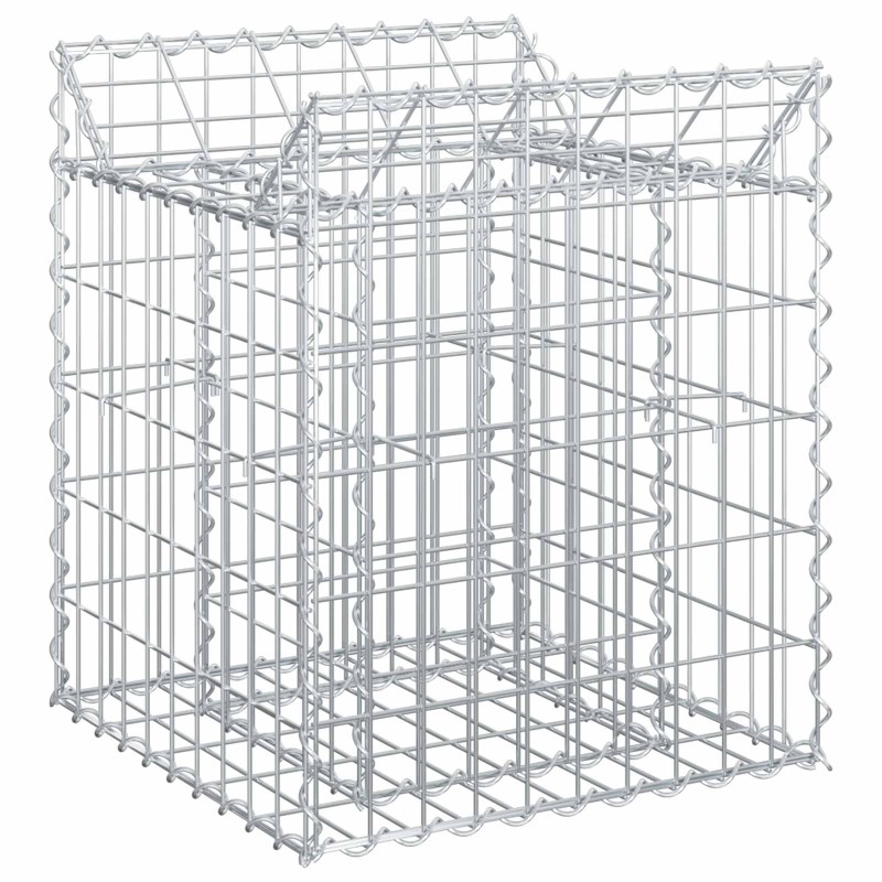 vidaXL Ανασηκωμένο κρεβάτι gabion 50 x 50 x 60 cm Ασημί