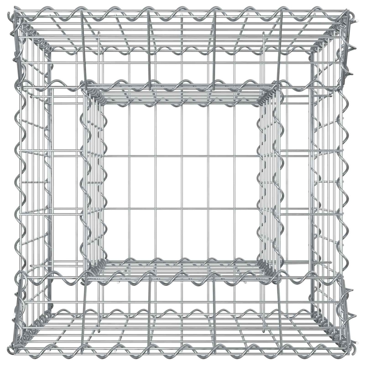 vidaXL Ανασηκωμένο κρεβάτι gabion 50 x 50 x 60 cm Ασημί
