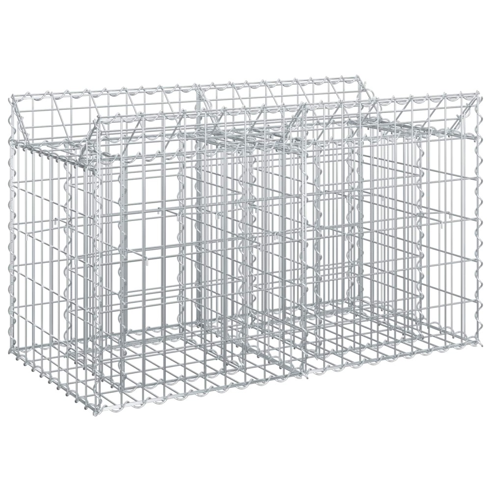 vidaXL Ανασηκωμένο κρεβάτι gabion 100 x 50 x 60 εκ Ασημί