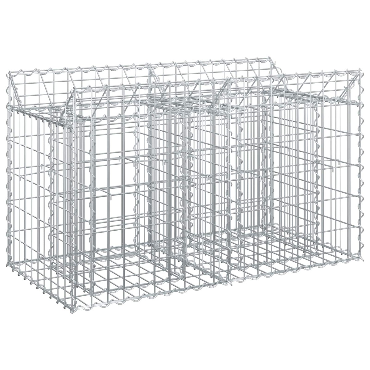 vidaXL Ανασηκωμένο κρεβάτι gabion 100 x 50 x 60 εκ Ασημί