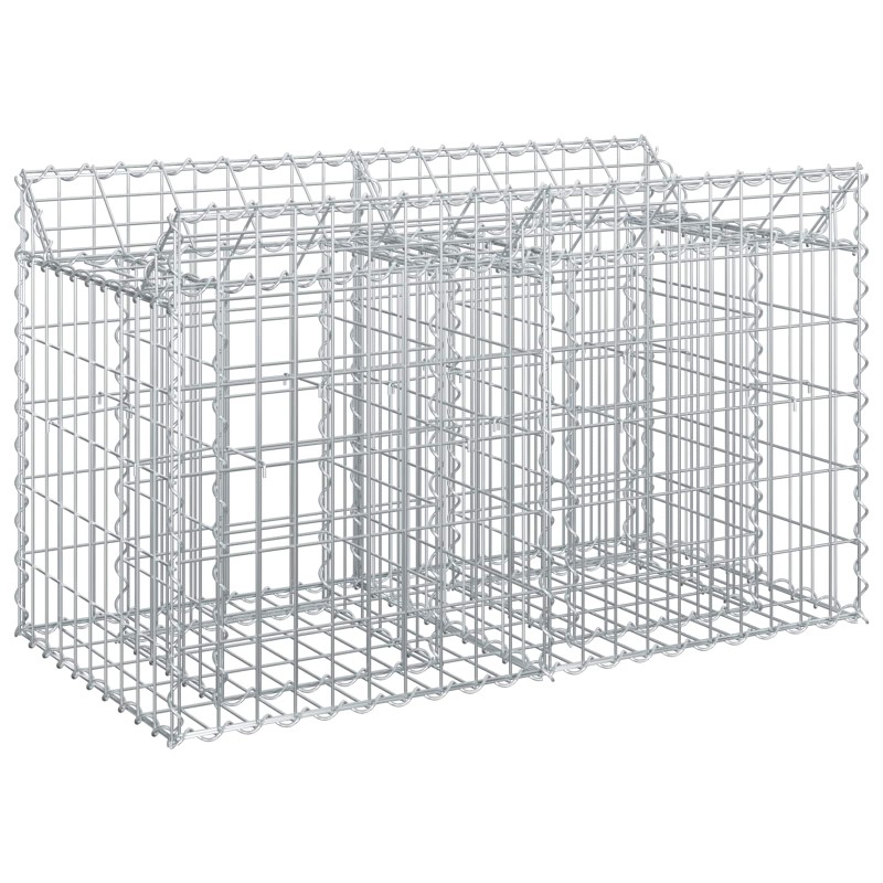 vidaXL Ανασηκωμένο κρεβάτι gabion 100 x 50 x 60 εκ Ασημί