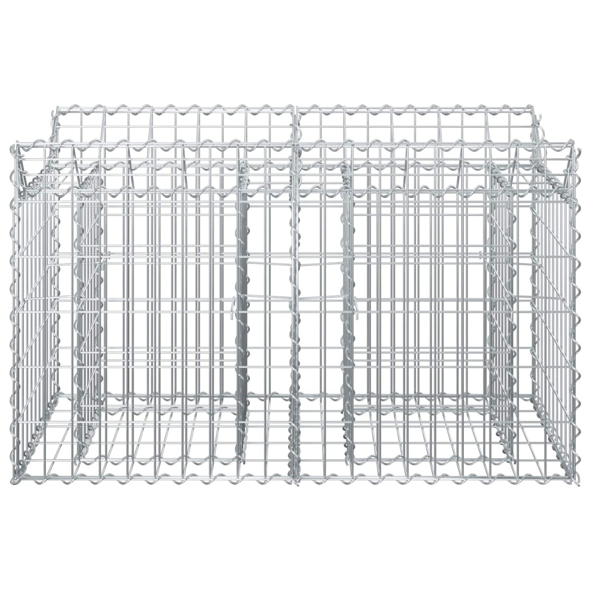 vidaXL Ανασηκωμένο κρεβάτι gabion 100 x 50 x 60 εκ Ασημί