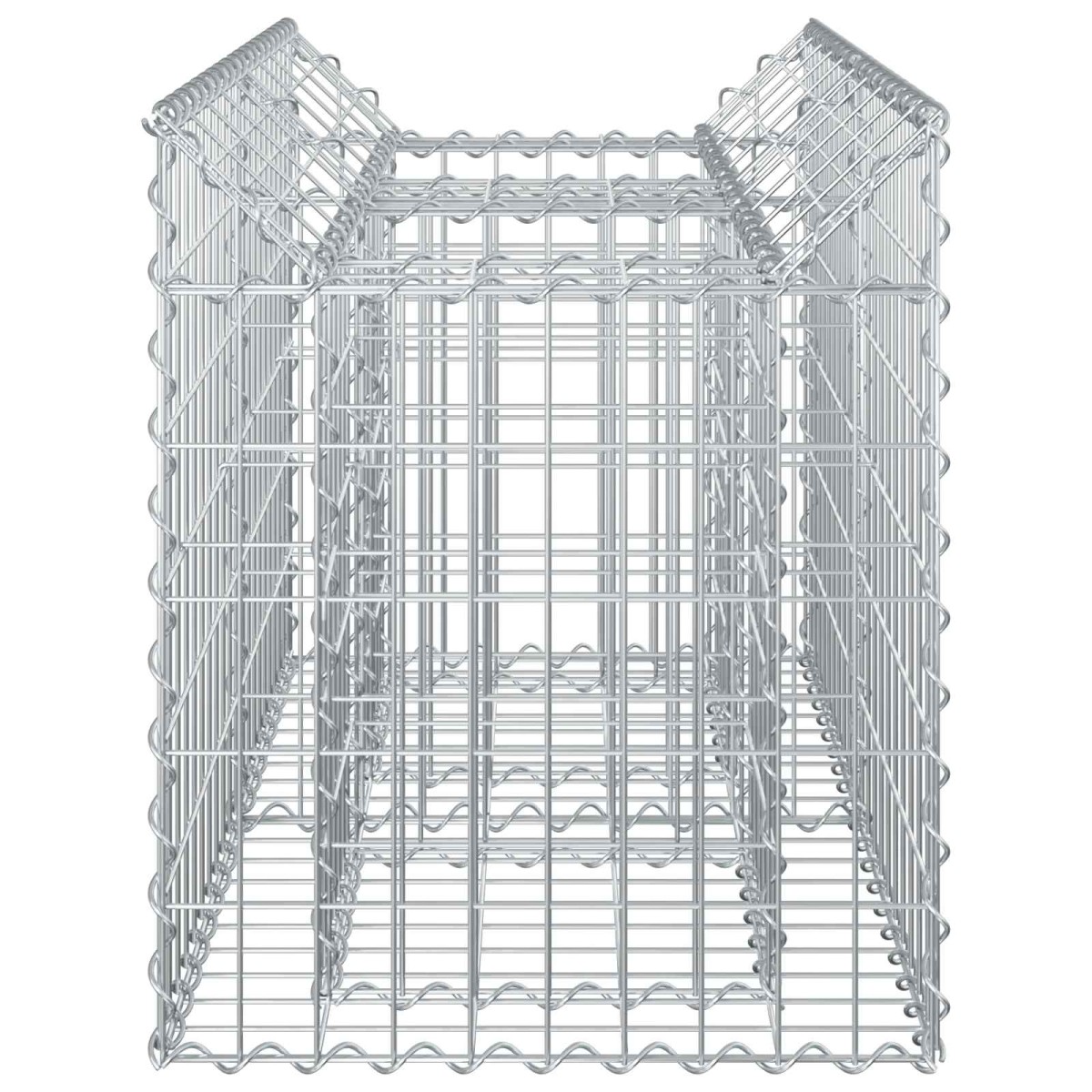 vidaXL Ανασηκωμένο κρεβάτι gabion 100 x 50 x 60 εκ Ασημί