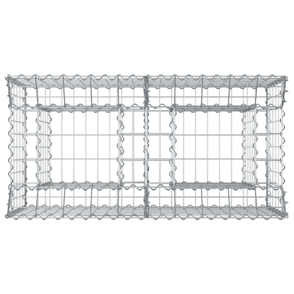 vidaXL Ανασηκωμένο κρεβάτι gabion 100 x 50 x 60 εκ Ασημί
