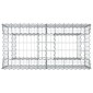 vidaXL Ανασηκωμένο κρεβάτι gabion 100 x 50 x 60 εκ Ασημί