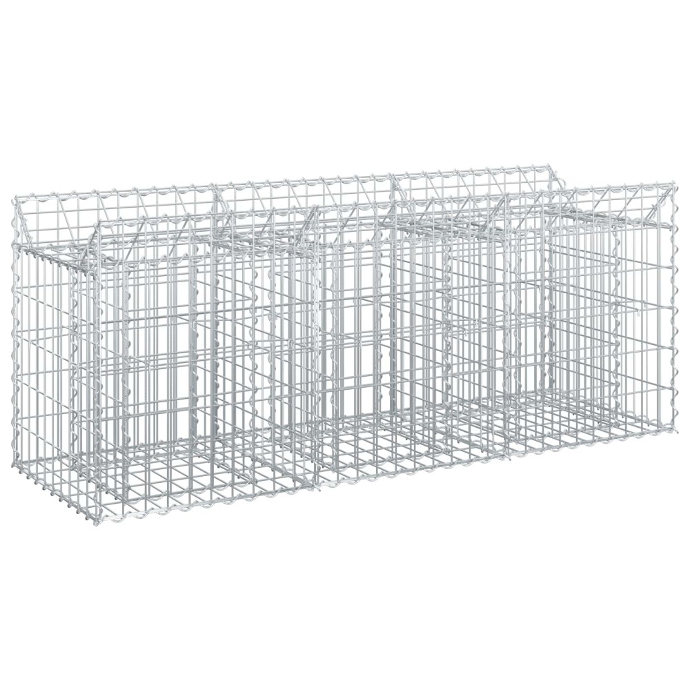 vidaXL Ανασηκωμένο κρεβάτι gabion 150 x 50 x 60 εκ Ασημί