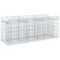 vidaXL Ανασηκωμένο κρεβάτι gabion 150 x 50 x 60 εκ Ασημί