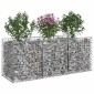 vidaXL Ανασηκωμένο κρεβάτι gabion 150 x 50 x 60 εκ Ασημί