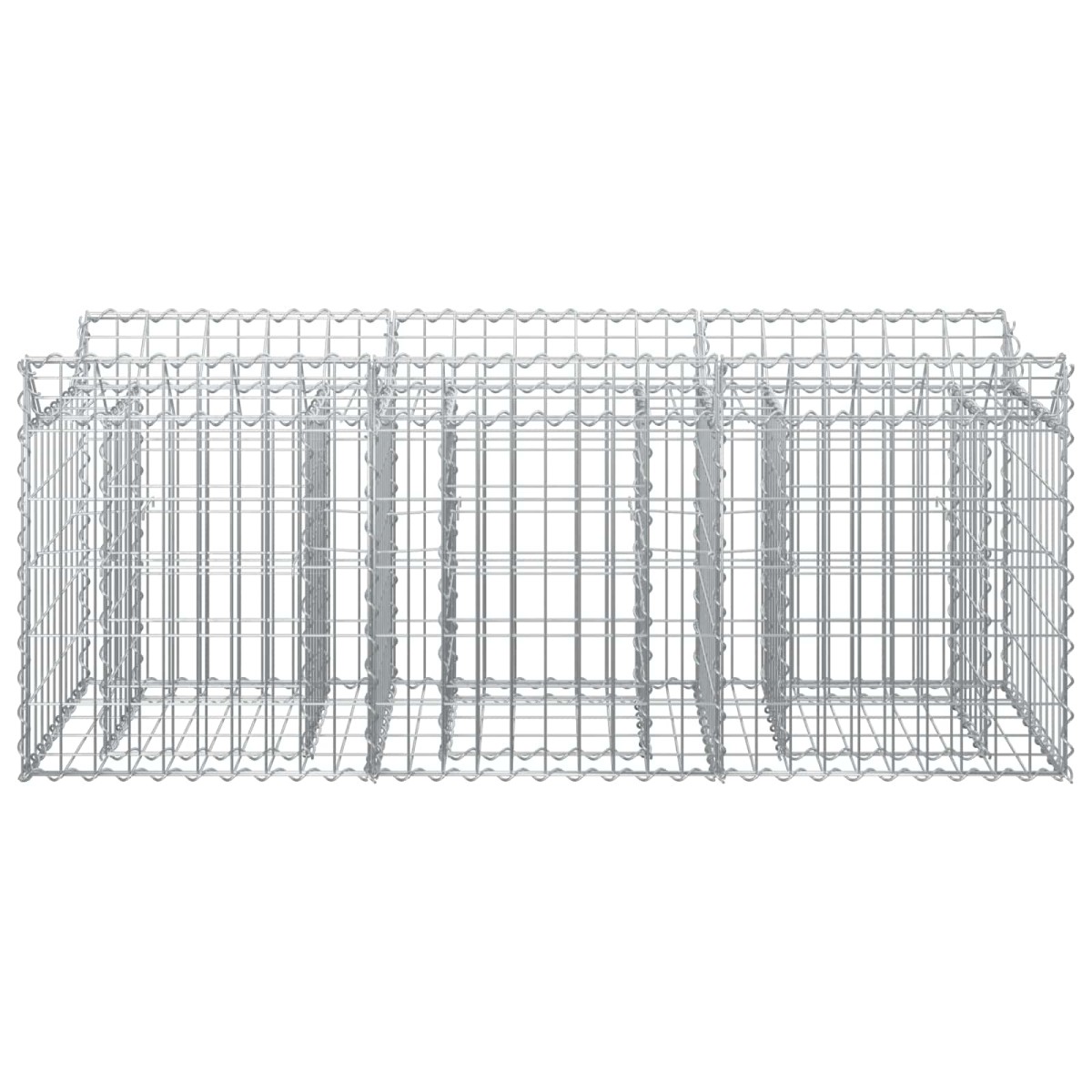 vidaXL Ανασηκωμένο κρεβάτι gabion 150 x 50 x 60 εκ Ασημί