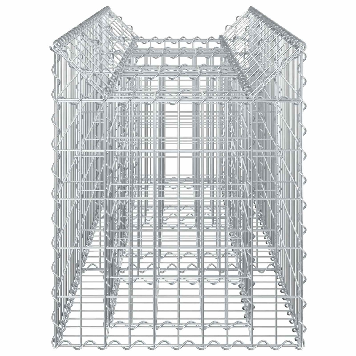 vidaXL Ανασηκωμένο κρεβάτι gabion 150 x 50 x 60 εκ Ασημί