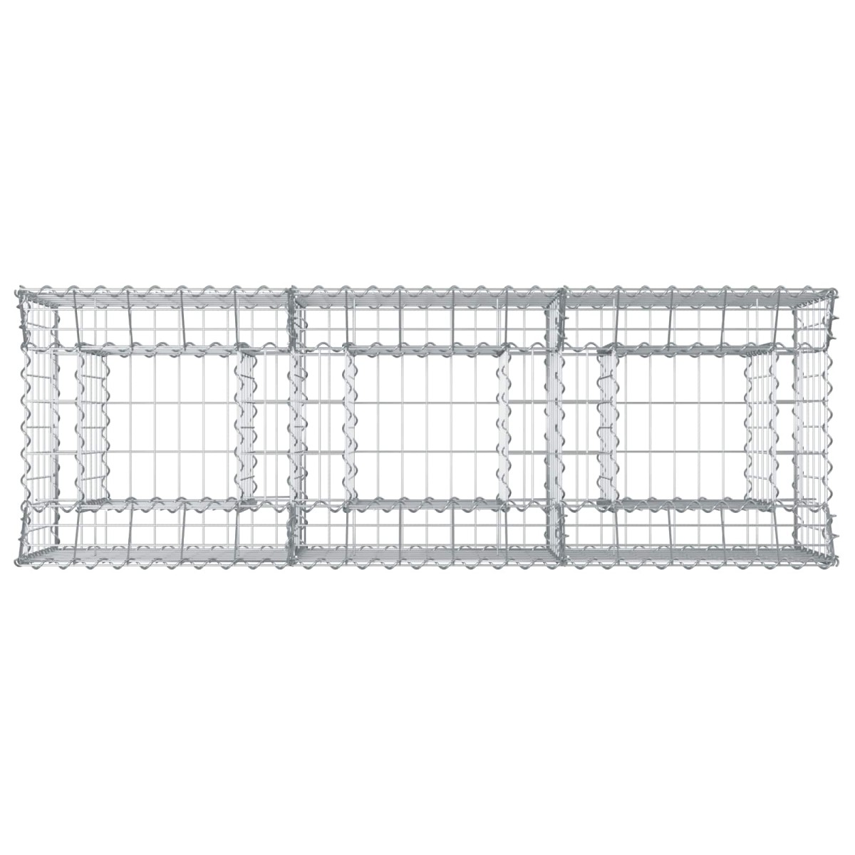 vidaXL Ανασηκωμένο κρεβάτι gabion 150 x 50 x 60 εκ Ασημί