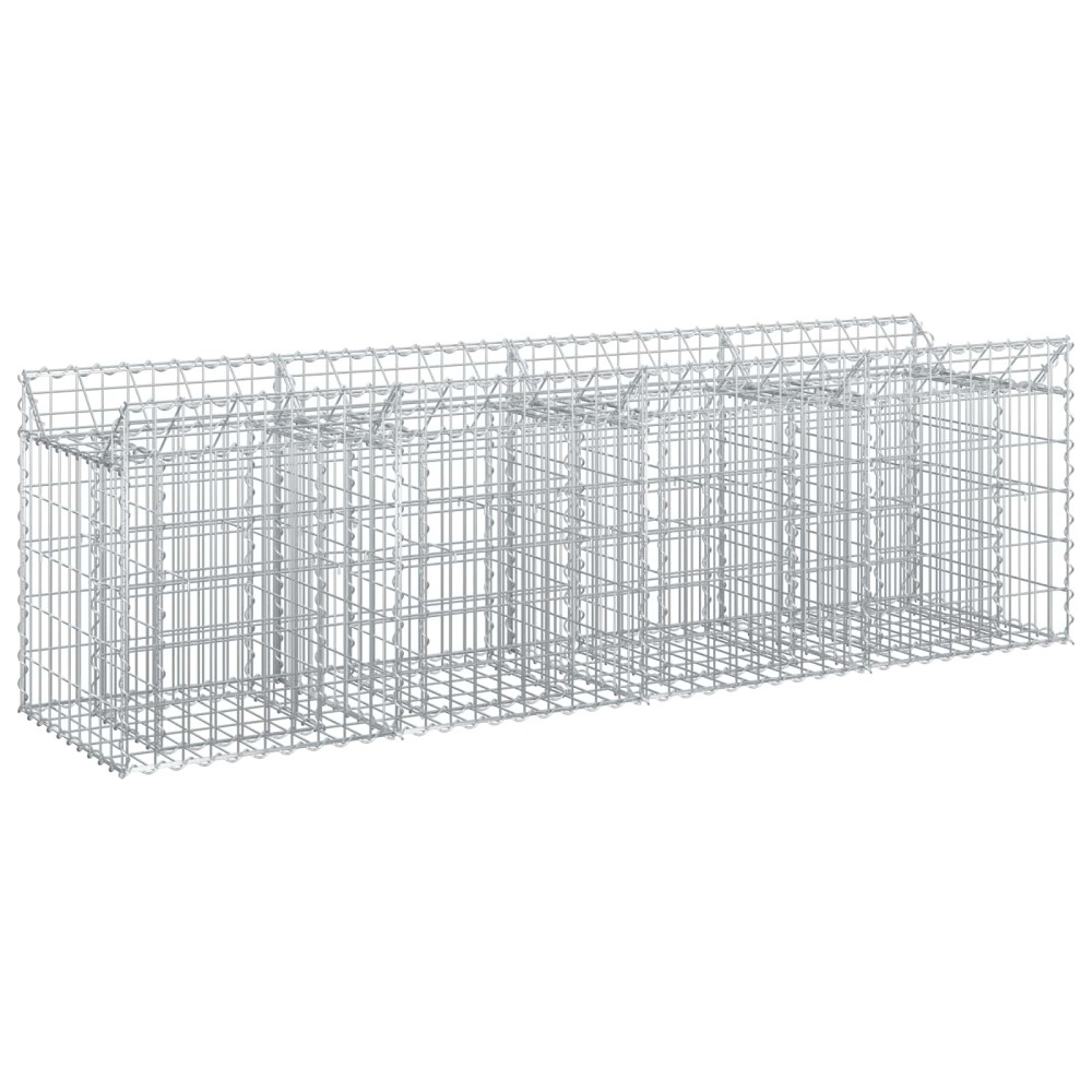 vidaXL Ανασηκωμένο κρεβάτι gabion 200 x 50 x 60 cm Ασημί