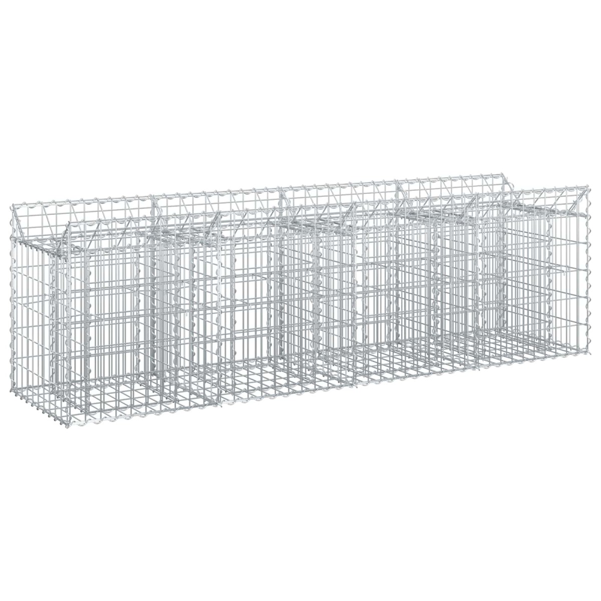 vidaXL Ανασηκωμένο κρεβάτι gabion 200 x 50 x 60 cm Ασημί