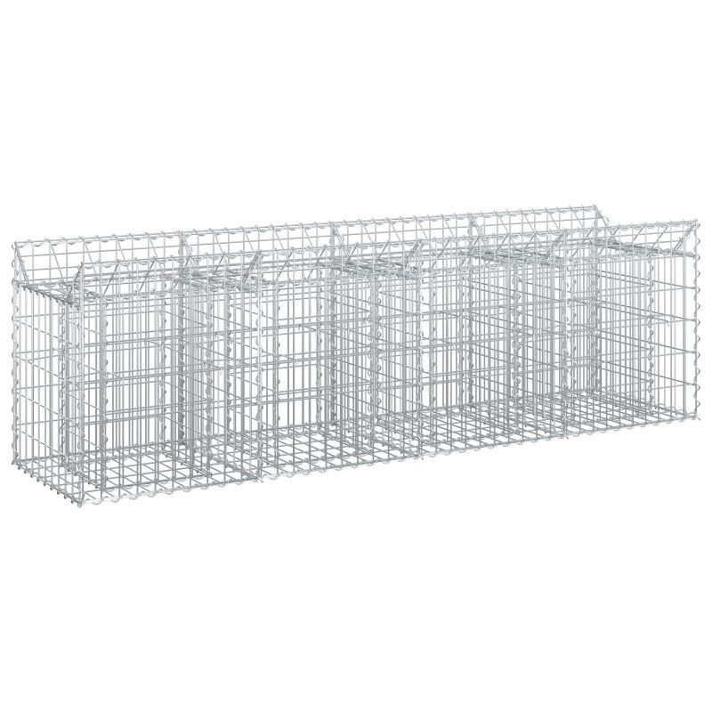 vidaXL Ανασηκωμένο κρεβάτι gabion 200 x 50 x 60 cm Ασημί