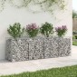 vidaXL Ανασηκωμένο κρεβάτι gabion 200 x 50 x 60 cm Ασημί