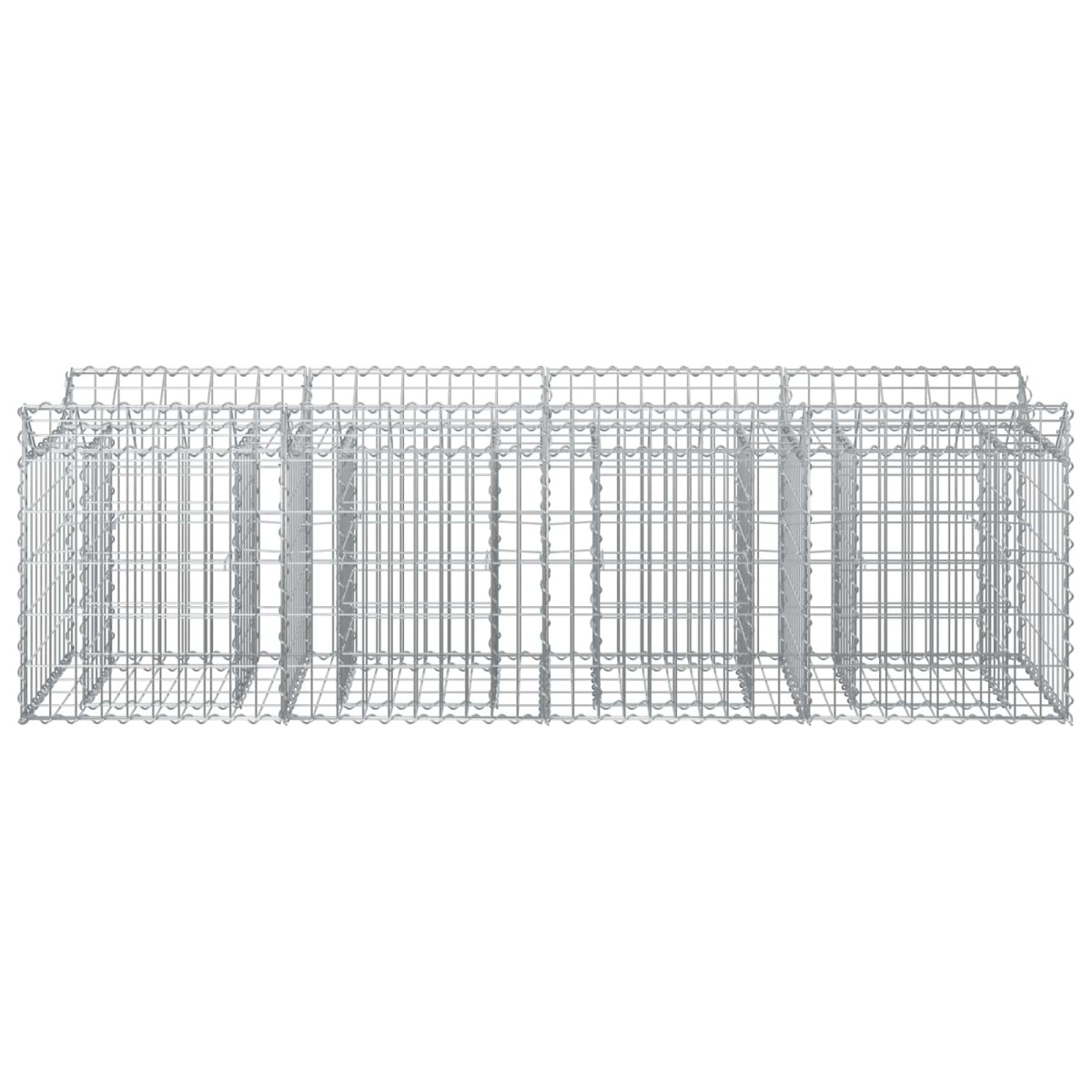 vidaXL Ανασηκωμένο κρεβάτι gabion 200 x 50 x 60 cm Ασημί