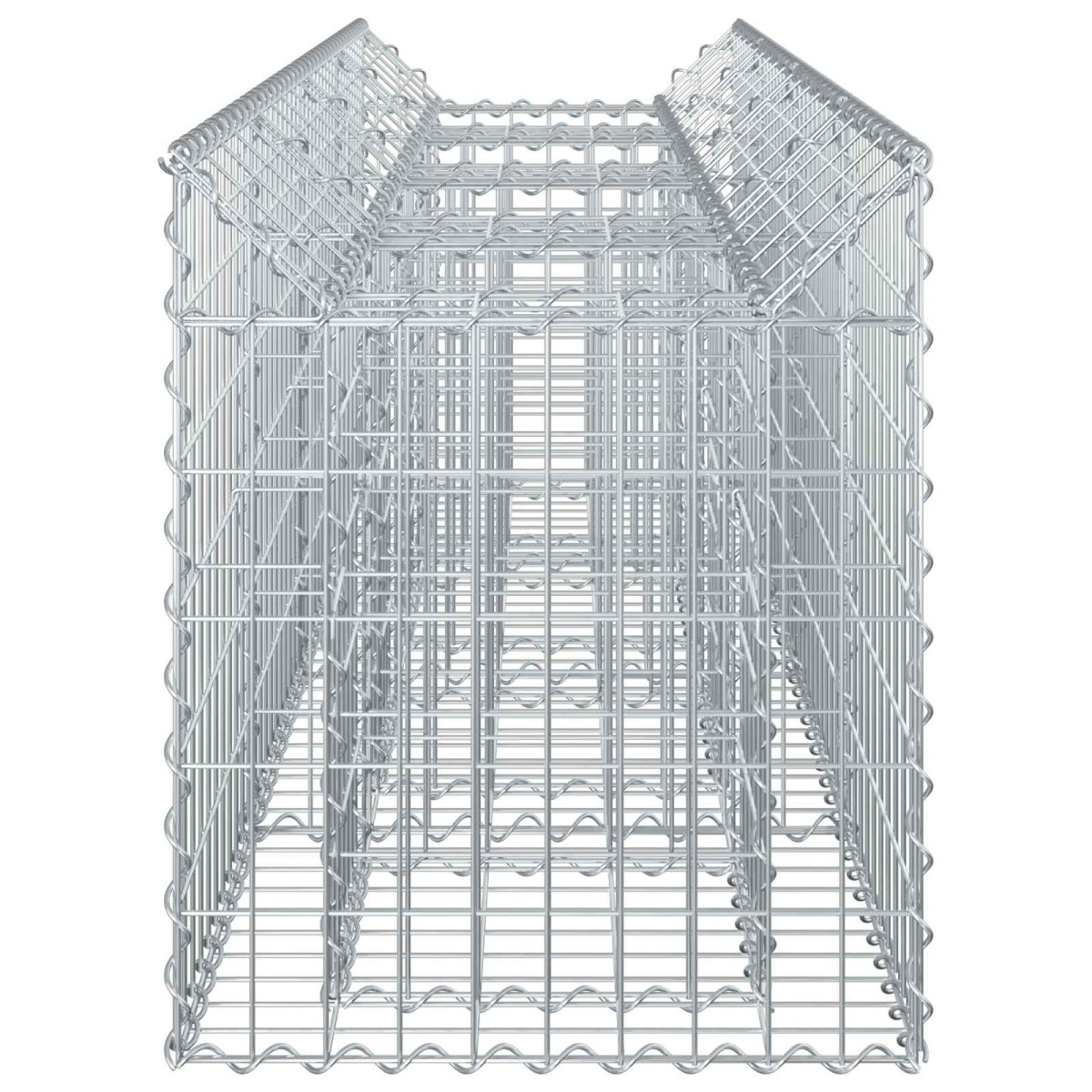 vidaXL Ανασηκωμένο κρεβάτι gabion 200 x 50 x 60 cm Ασημί