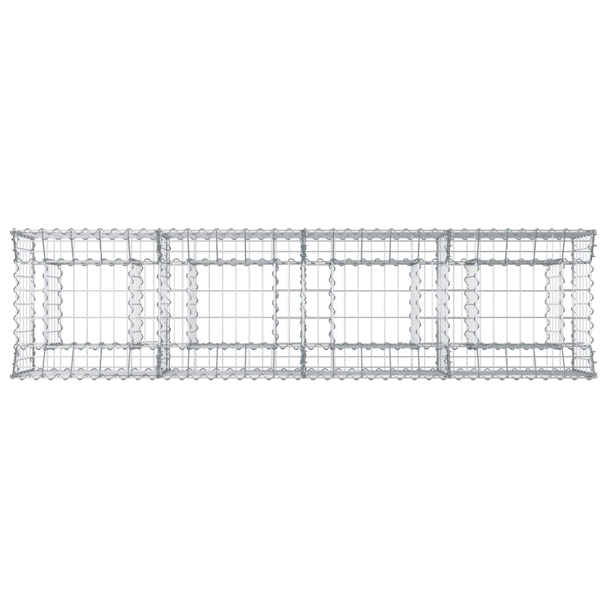 vidaXL Ανασηκωμένο κρεβάτι gabion 200 x 50 x 60 cm Ασημί