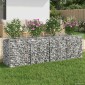 vidaXL Ανασηκωμένο κρεβάτι gabion 200 x 50 x 60 cm Ασημί