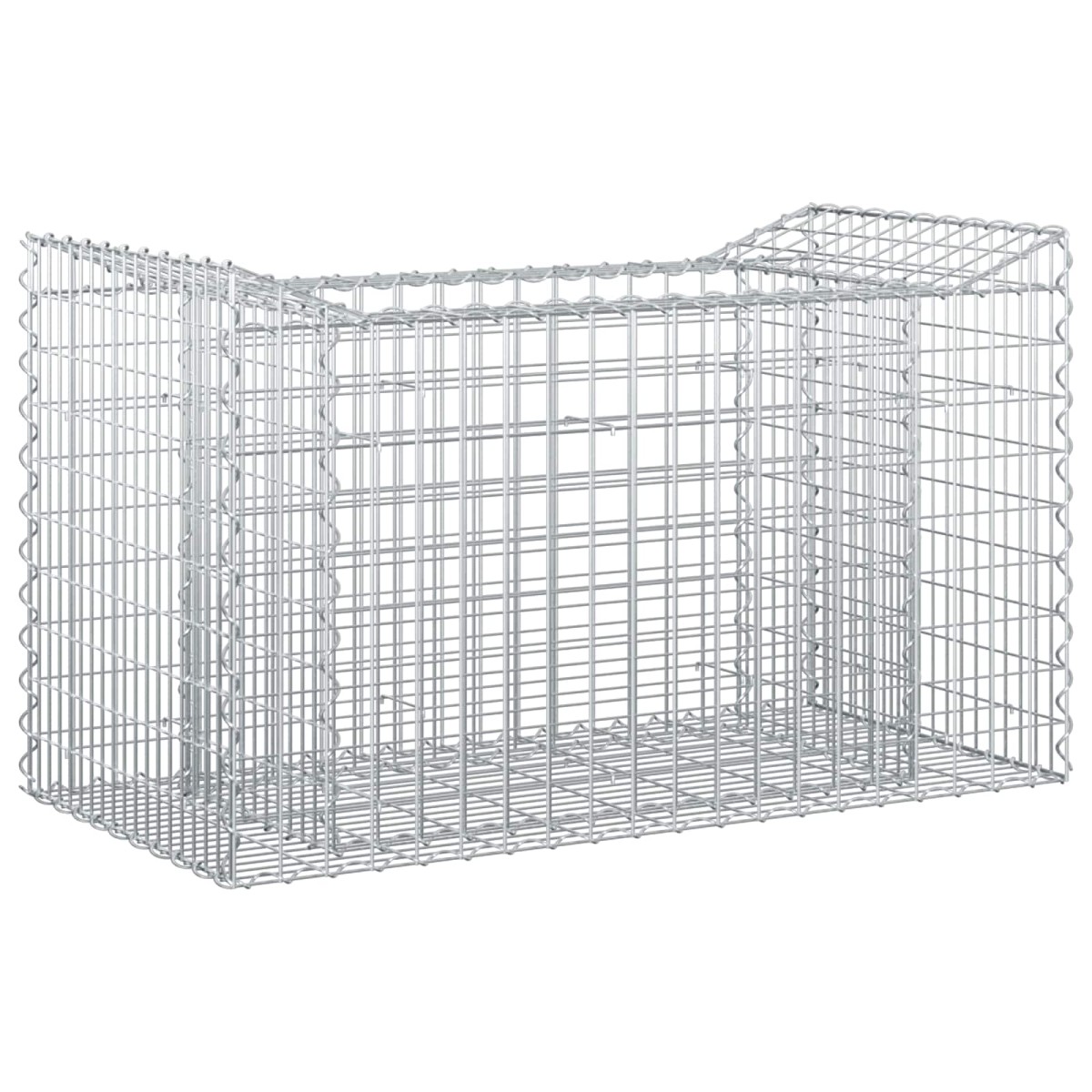 vidaXL Ανασηκωμένο κρεβάτι gabion 50 x 100 x 60 εκ Ασημί