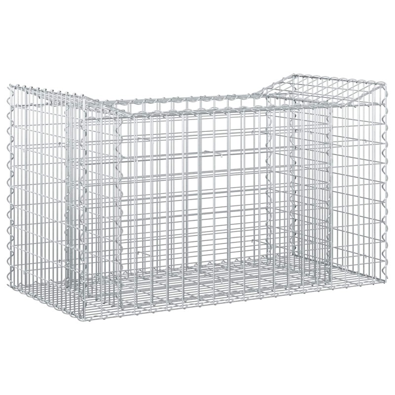 vidaXL Ανασηκωμένο κρεβάτι gabion 50 x 100 x 60 εκ Ασημί