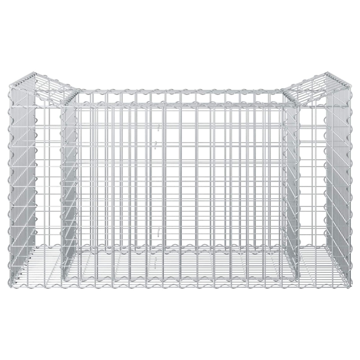 vidaXL Ανασηκωμένο κρεβάτι gabion 50 x 100 x 60 εκ Ασημί