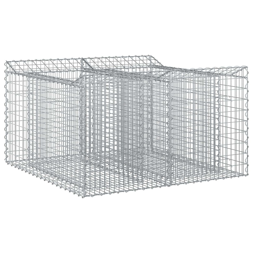 vidaXL Ανασηκωμένο κρεβάτι gabion 100 x 100 x 60 εκ. Ασημί