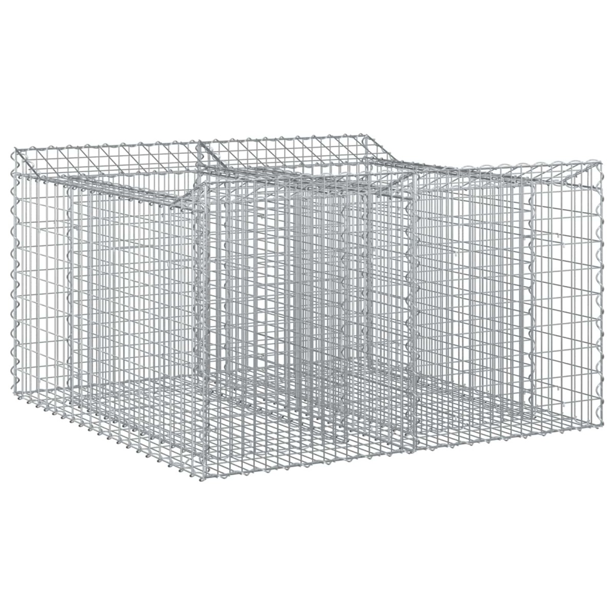vidaXL Ανασηκωμένο κρεβάτι gabion 100 x 100 x 60 εκ. Ασημί