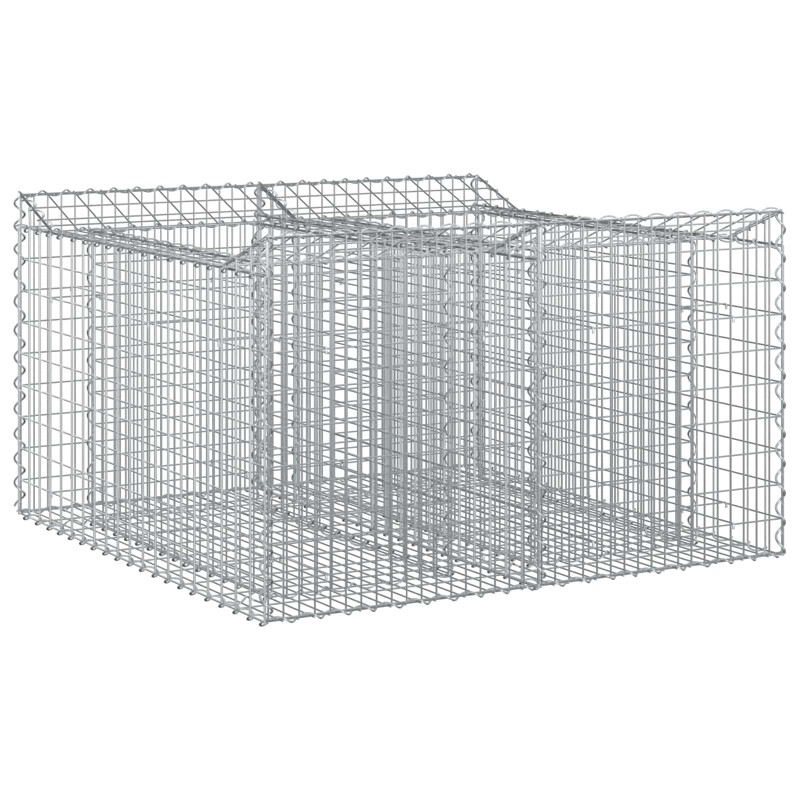 vidaXL Ανασηκωμένο κρεβάτι gabion 100 x 100 x 60 εκ. Ασημί