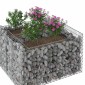 vidaXL Ανασηκωμένο κρεβάτι gabion 100 x 100 x 60 εκ. Ασημί