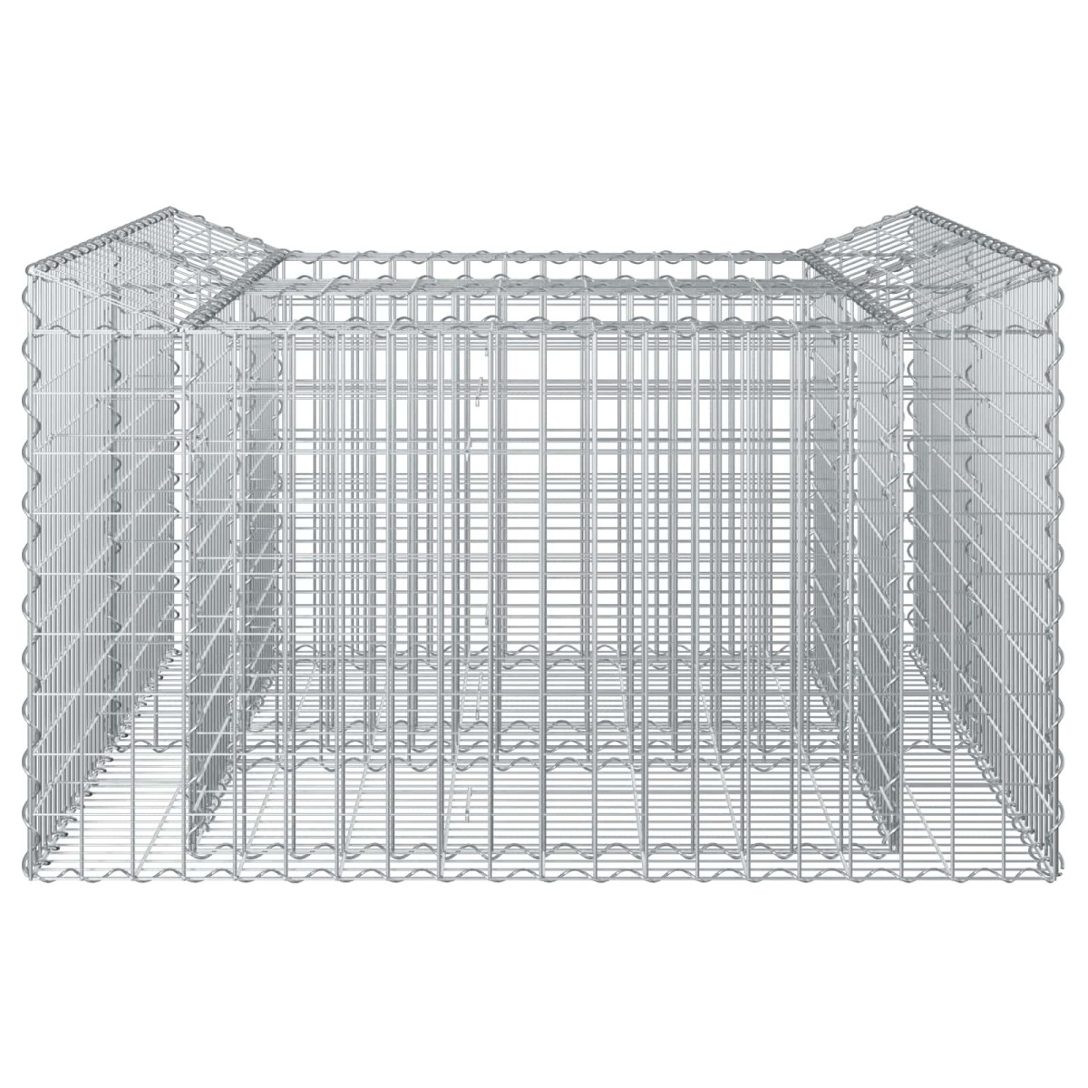 vidaXL Ανασηκωμένο κρεβάτι gabion 100 x 100 x 60 εκ. Ασημί