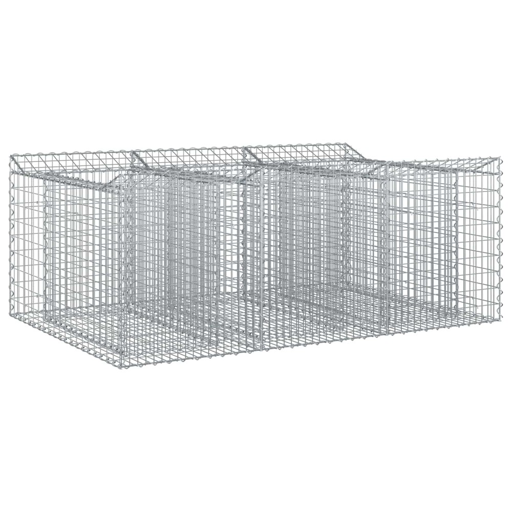 vidaXL Ανασηκωμένο κρεβάτι gabion 150 x 100 x 60 εκ Ασημί