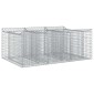 vidaXL Ανασηκωμένο κρεβάτι gabion 150 x 100 x 60 εκ Ασημί