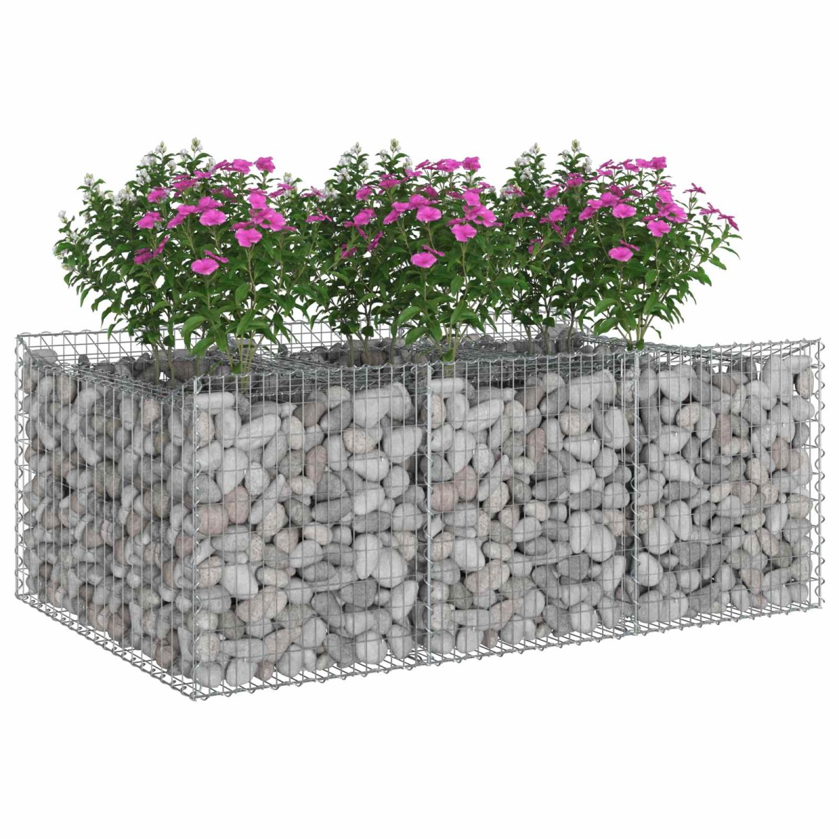 vidaXL Ανασηκωμένο κρεβάτι gabion 150 x 100 x 60 εκ Ασημί