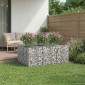vidaXL Ανασηκωμένο κρεβάτι gabion 150 x 100 x 60 εκ Ασημί