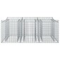 vidaXL Ανασηκωμένο κρεβάτι gabion 150 x 100 x 60 εκ Ασημί