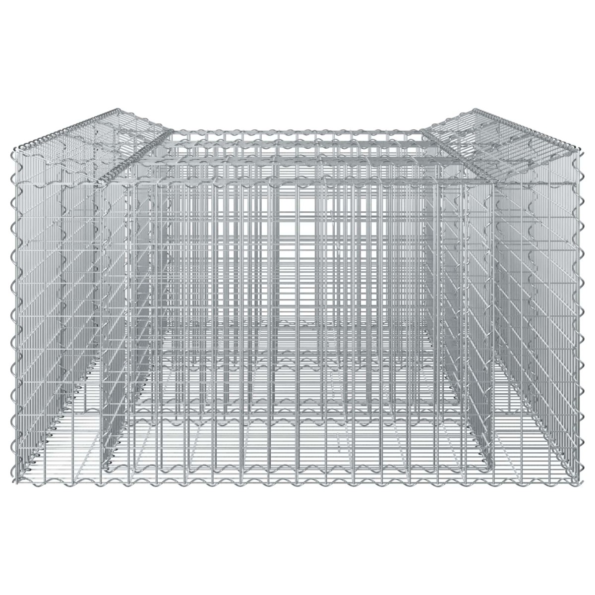 vidaXL Ανασηκωμένο κρεβάτι gabion 150 x 100 x 60 εκ Ασημί