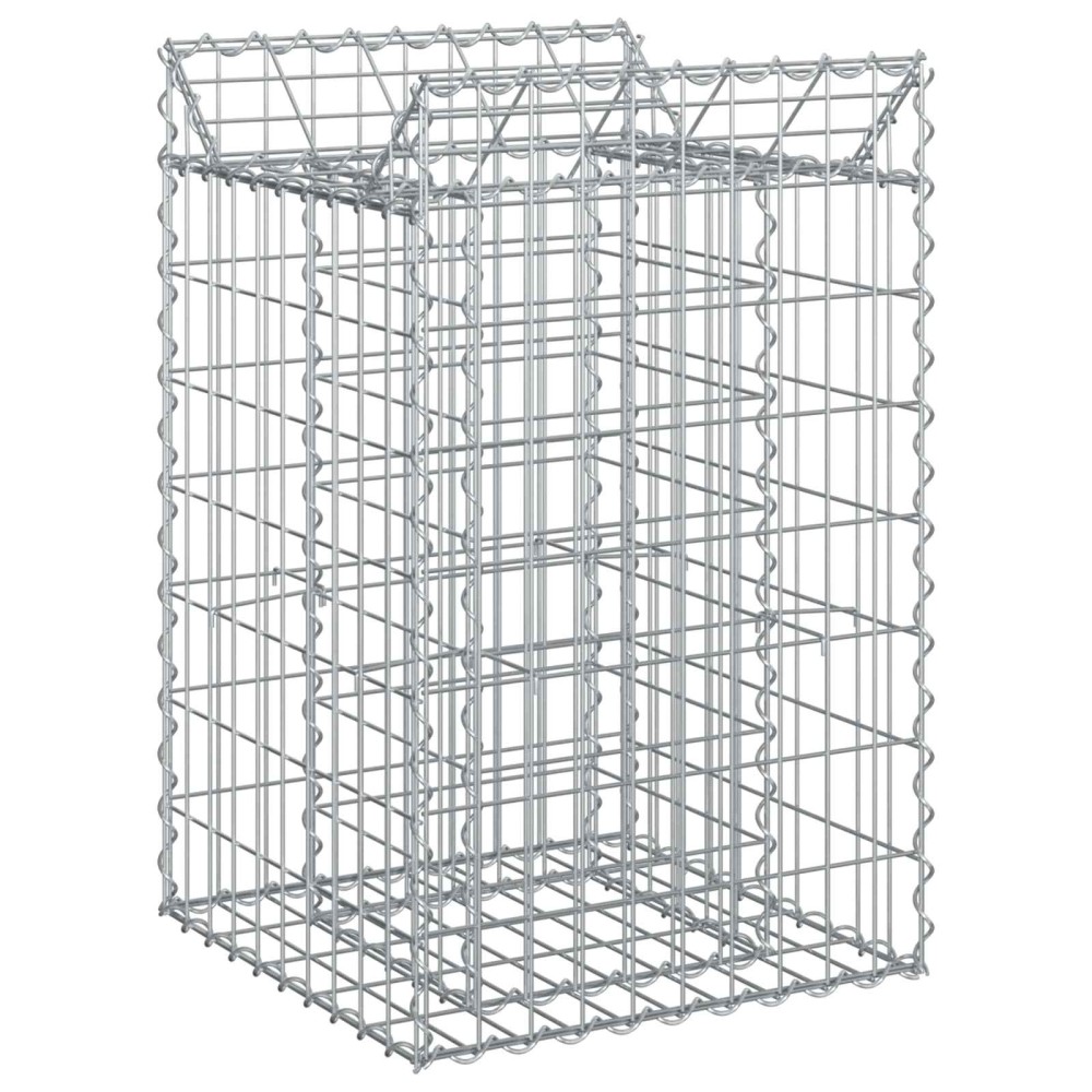vidaXL Ανασηκωμένο κρεβάτι gabion 50 x 50 x 80 cm Ασημί