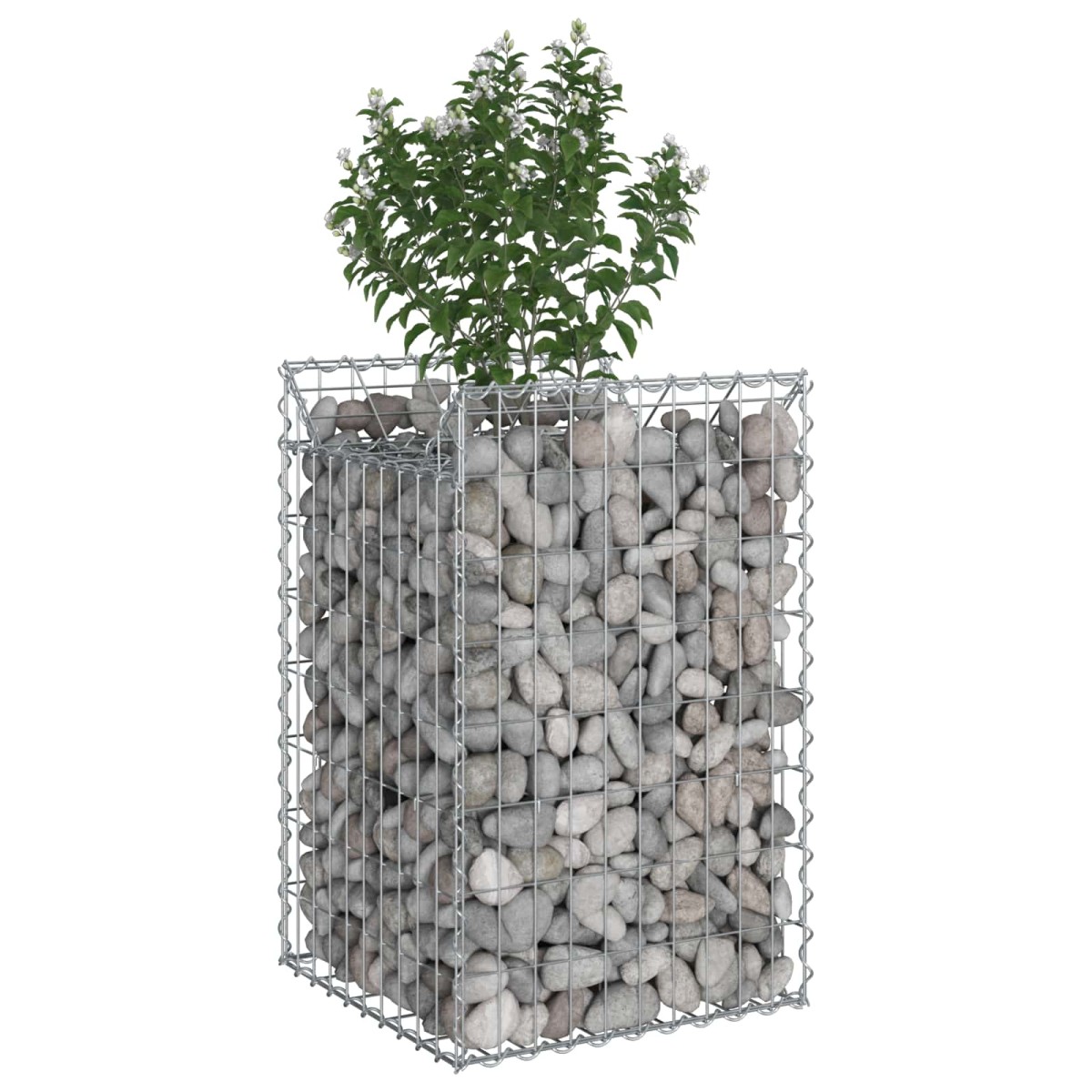 vidaXL Ανασηκωμένο κρεβάτι gabion 50 x 50 x 80 cm Ασημί