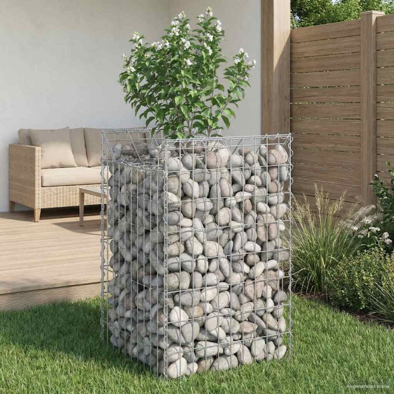 vidaXL Ανασηκωμένο κρεβάτι gabion 50 x 50 x 80 cm Ασημί