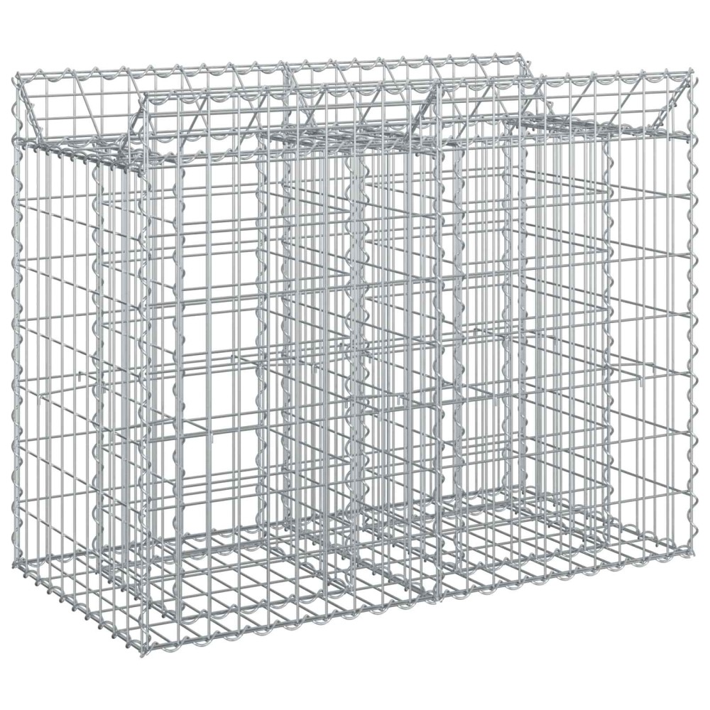 vidaXL Ανασηκωμένο κρεβάτι gabion 100 x 50 x 80 εκ Ασημί