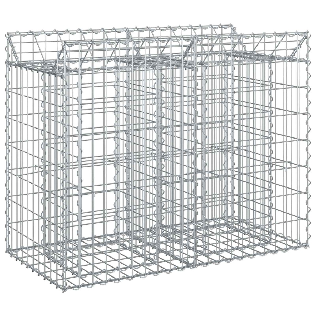 vidaXL Ανασηκωμένο κρεβάτι gabion 100 x 50 x 80 εκ Ασημί